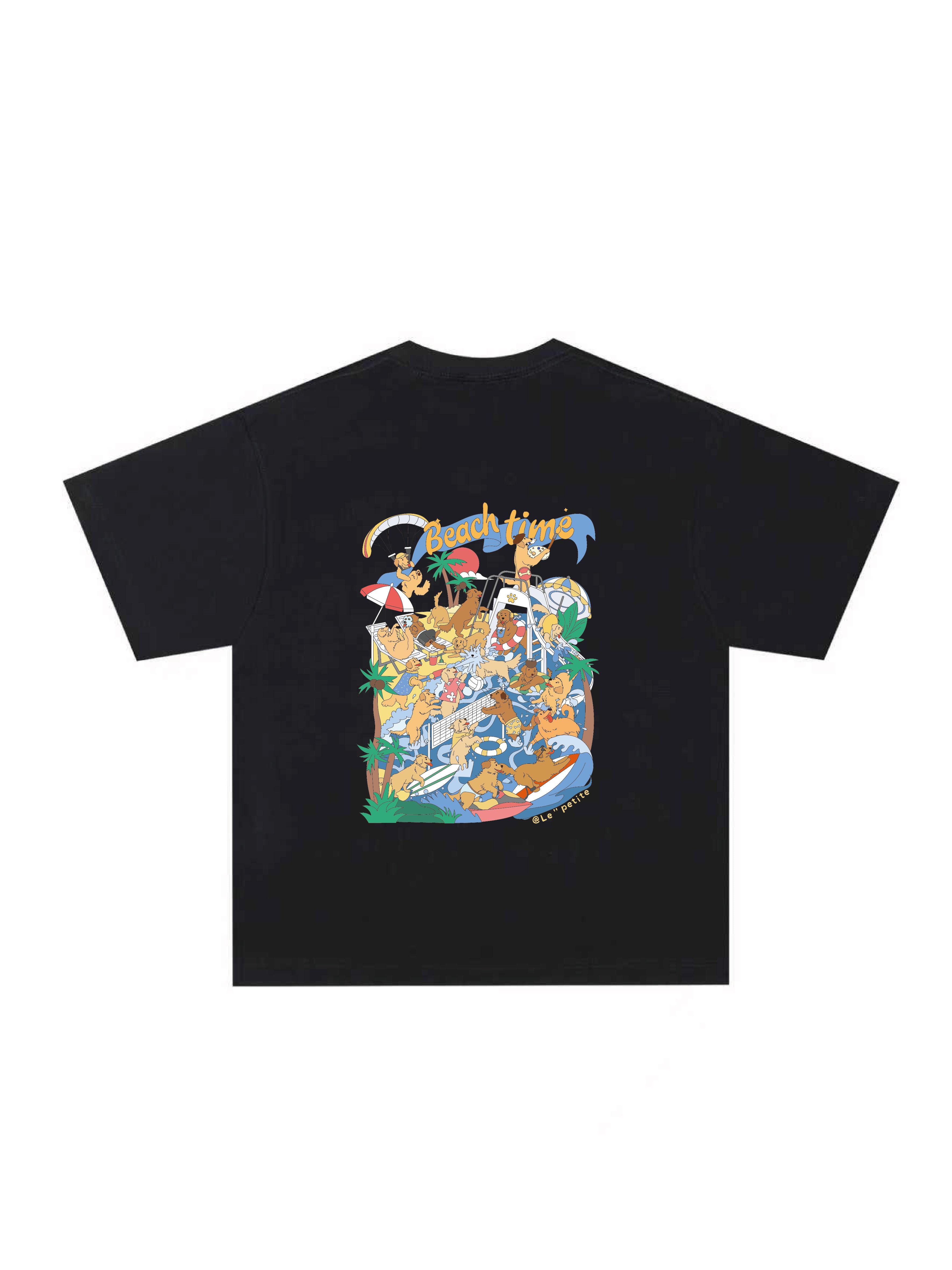 Short Sleeve T Shirt (Korean Cut Oversize) Golden Retriever